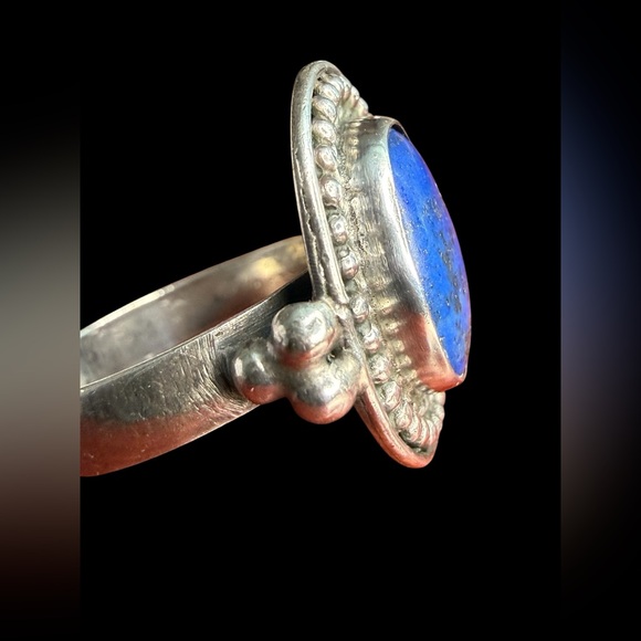 Western Lapis Ring Size 6 to 9 // 925 Sterling Silver  Sterling Silver 925 Lapis Lazuli Ring Size 9 Blue Stone Southwest Style